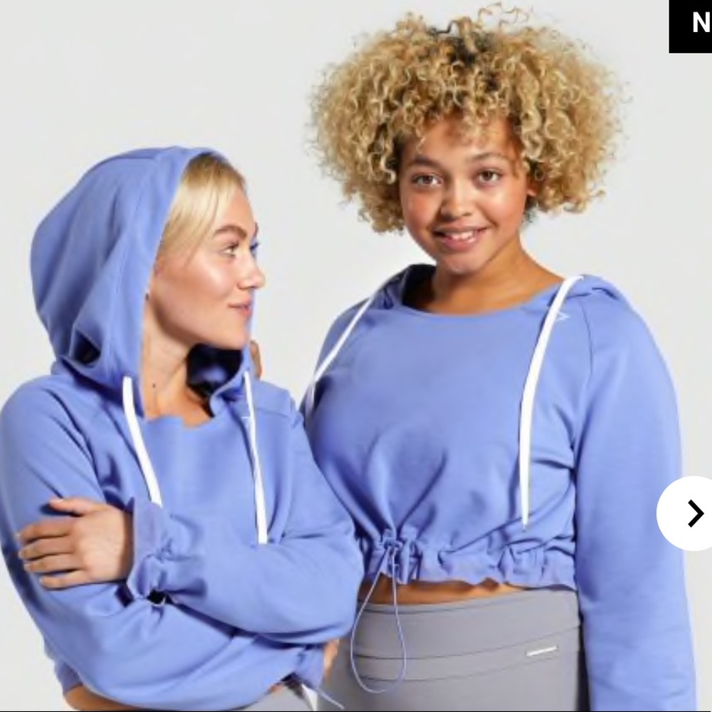 Whitney Simmons x Gymshark blue hoodie